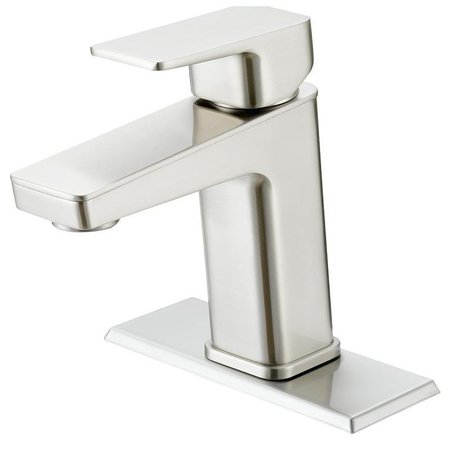 BOSTON HARBOR Lavatory Faucet, 12 gpm, 1Faucet Handle, 1, 3Faucet Hole, MetalPlastic, Brushed Nickel FS6A0215NP